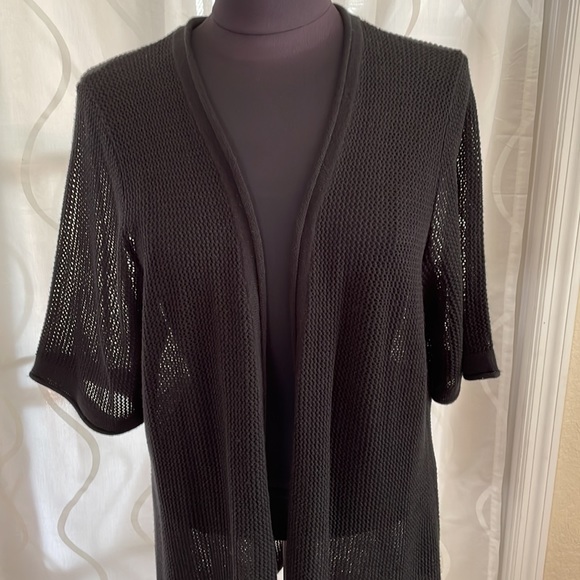 Avenue Open Front Short Sleeve Knit Sweater, Size 18/20 - Picture 2 of 6